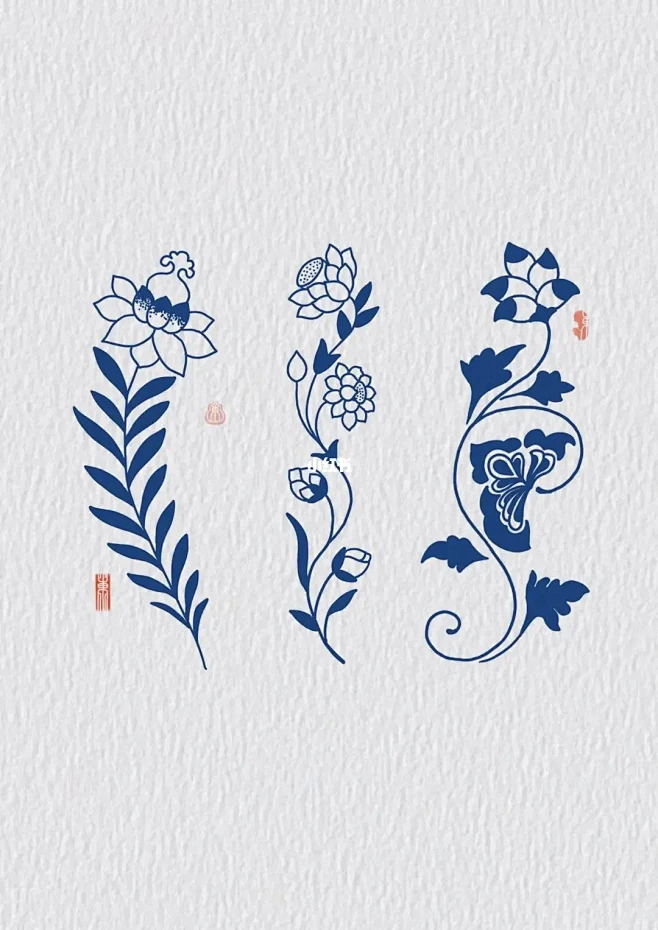 传统图案纹样‖花卉纹图片_纹理图片素材-花瓣网