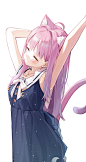 #姫森ルーナ 伸びするルーナちゃん - ぴんく的插画