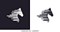 head run horse monogram logo design 庫存向量圖