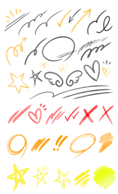 手绘漫画符号对话框箭头免抠高清_PNG：