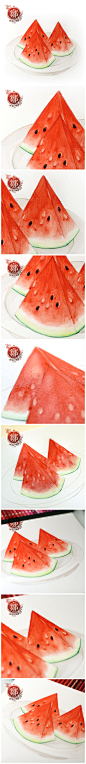 watercolour + watermelon =绝配！
#小清新# #水果# #水彩# #手绘# #插画# #西瓜#