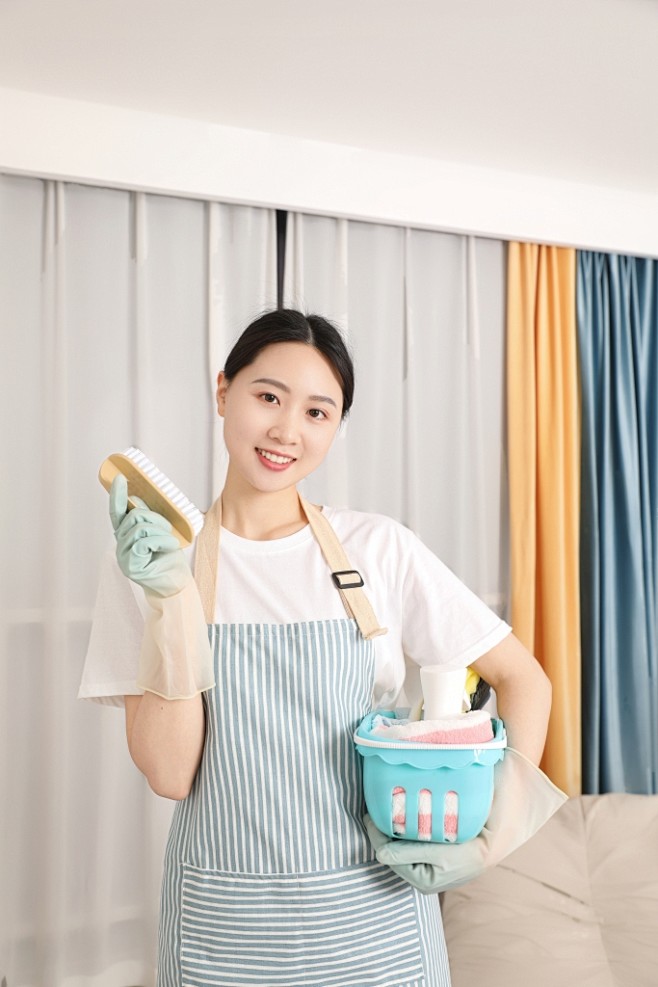 家政客房保洁员保洁清洁服务女性人物摄影图