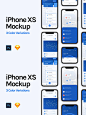 三色iPhone XS/MAX手机UI设计演示样机模板 iPhone XS Mockup