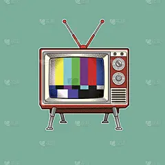 复古彩色电视矢量插图