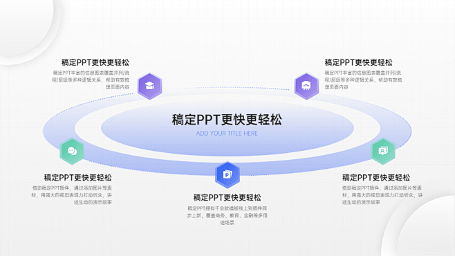 并列关系5项PPT图文页