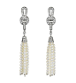 Cartier Agrafe earrings in 18ct white gold with freshwater pearls and pavéd with diamonds.@北坤人素材