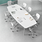 会议桌长桌简约现代小型办公桌椭圆北欧会议室桌椅组合白色洽谈桌-tmall.com天猫