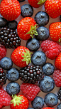 蓝莓 桑葚 草莓 水果 维生素 健康 多彩 美食 果汁 绿色 养生 色彩