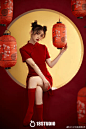 医美#模特#美女#国风#国潮#红色