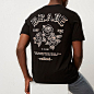 Black rose print slim fit T-shirt - print t-shirts - t-shirts / vests - men