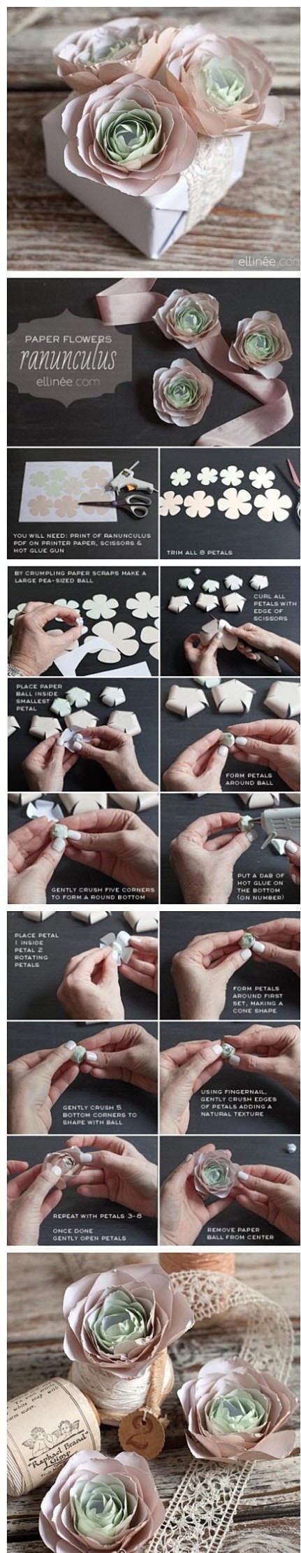 亲手制作这样一款叠纸花用作包装装饰会让你...