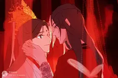 #天官赐福##漫画#
好甜呀，时间定格在那一秒！
Lof : KAAnna ​ ​​​​