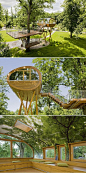 Treehouse by Baumraum / World of Living, a showspace/amusement park for sustainable housing in Rheinau Baden-Linx, Germany.: 