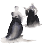 Bons Fluidos Magazine - Aikido : A series of watercolours depicting various aikido moves.