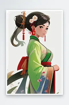 国风靓男靓女汉服插画系列五-众图网