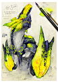 brachydios glowing glowing_eyes monster monster_hunter paint paintbrush red_eyes ryuuta_(ipse) sharp_teeth solo