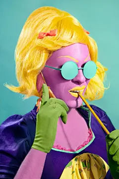 Overstimulation : &quot;Overstimulation&quot; is a portrait series illustrating the sensory overload that is the 21st century. The subjects are encased in electric color palettes and are attempting sensory deprivation by blinding, deafening, and orally di