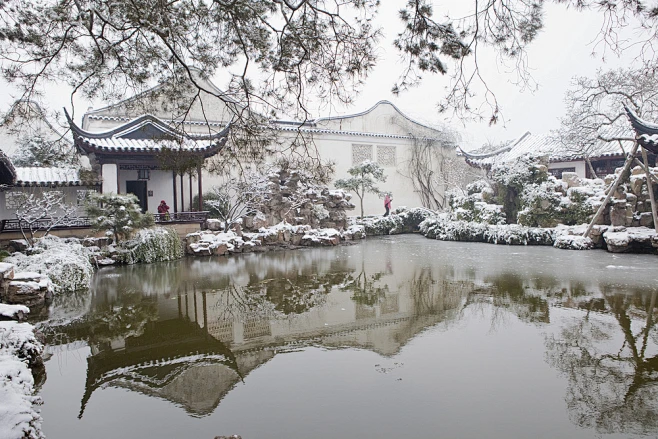 苏州古典园林雪景-花瓣网
