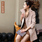 欧幻衣橱123聚划算新款韩版时尚女装毛呢外套中长款修身妮子大衣