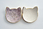 MEOW Cat face lace dish ceramic jewelry by JasminBlancBoutique