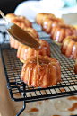 Apple Spiced Rum Cake with Apple Cider Caramel Glaze Recipe ~ beautiful irresistible little cakes!