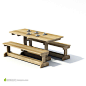 长方形实木休闲桌椅模型欣赏3D效果图模型下载