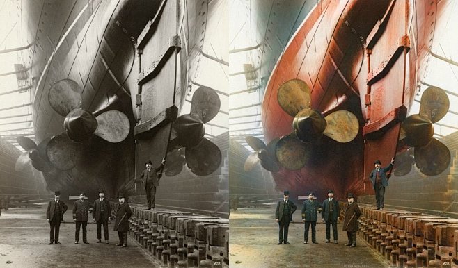 1909年，海洋巨人“茅利塔尼亚”号，摄...