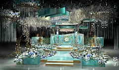 谷子婚礼手绘工作室-成都 婚礼手绘效果图 / 翡翠绿婚礼电脑手绘设计稿带步骤 -婚礼手绘案例-谷子婚礼手绘工作室作品-喜结网