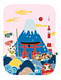 手绘矢量旅游日本景点樱花富士山招财猫海报平面广告_新图网 https://ixintu.com 手绘 矢量 旅游 日本 景点 地图 海报 樱花 富士山 招财猫 鲤鱼旗 青海波 日本旅游