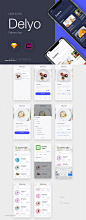 适用于iOS的交付UI工具包，内置Sketch＆XD。，Delyo iOS UI工具包_UI集合_乐分享素材网_psd素材_平面素材_png素材_免费素材_素材共享平台
