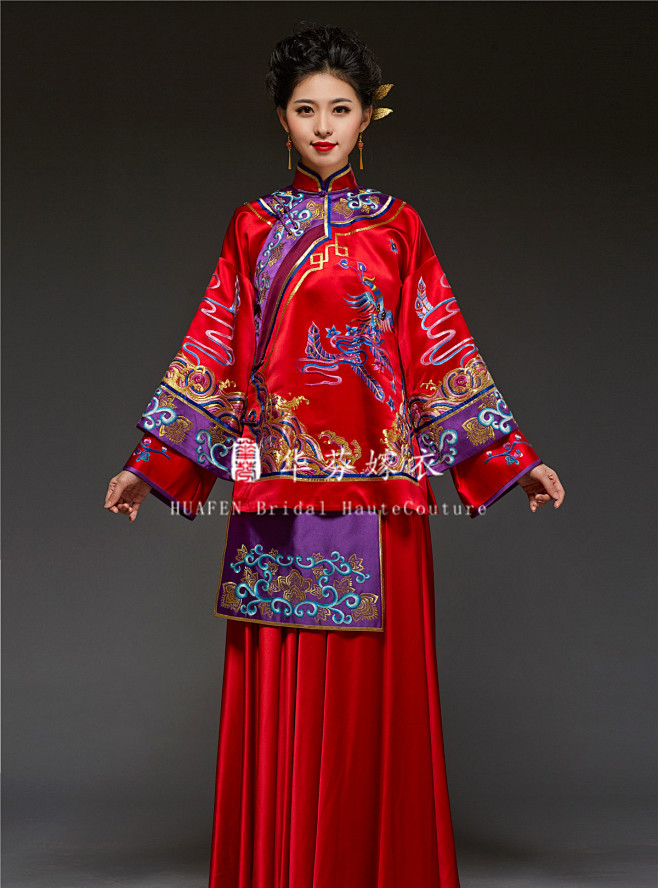 华芬嫁衣 结婚民国古装旗袍 喜服婚纱 刺...