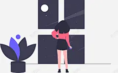 仰望夏夜星空矢量图 平面电商 创意素材