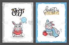 兔子,快乐,旅游目的地,贺卡,可爱的,华丽的,热,雪,自然美,问候