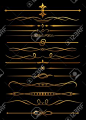 Golden borders and dividers for ornate and decorations