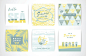 Set of summer cards with hand-drawing elements.
