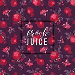 暗色,石榴,四方连续纹样,华丽的,清新,环境,食品,维生素,果汁,复古