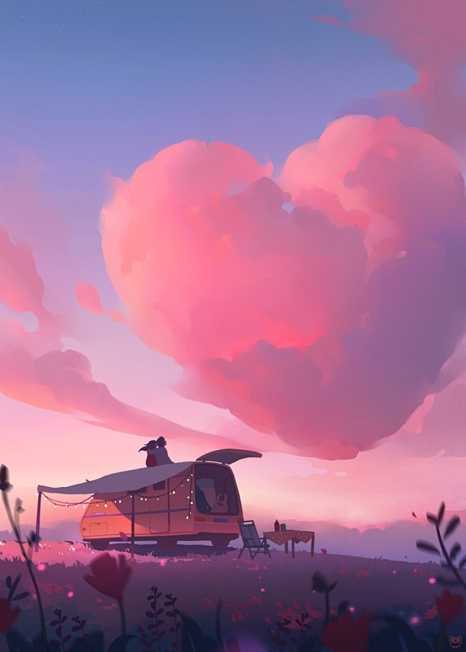 爱心云_凌渡lindu的插画作品_涂鸦王...