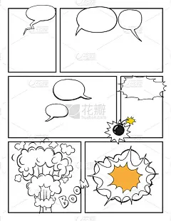 Blank Comic Book, Mock up with empty speech bubble