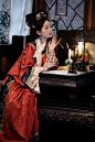 湘妃曼舞丨2023春季新款丨重工绣花提花缎如意云头复古宽松版氅衣-淘宝网