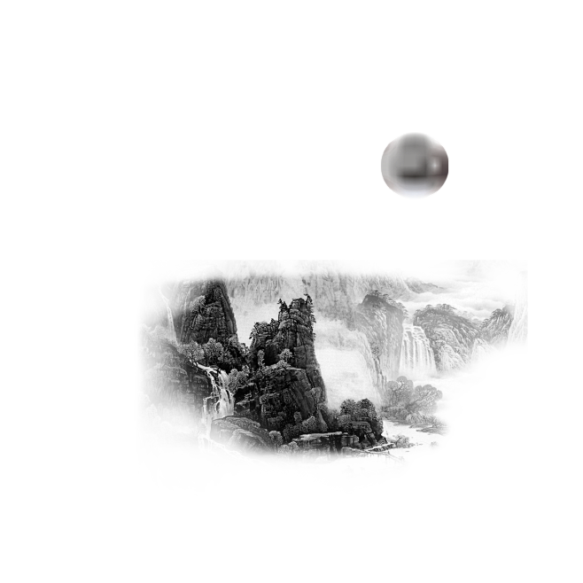 中国古风水墨山水免扣PNG透明图片 插画...