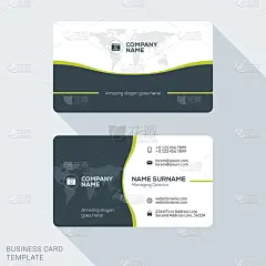 创意和清洁的名片模板。平面设计矢量图。文具设计