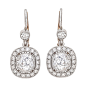 Old Mine Cut & Pavé Diamond Drop Earrings