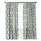 For Bedroom and/or Office  Threshold™ Linen-Look Fretwork Curtain Panel - Blue (54x84): 