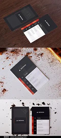 【黑色简洁竖版商务名片】下载_图侠网