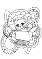 Cute, Cat, Coloring Page, Design