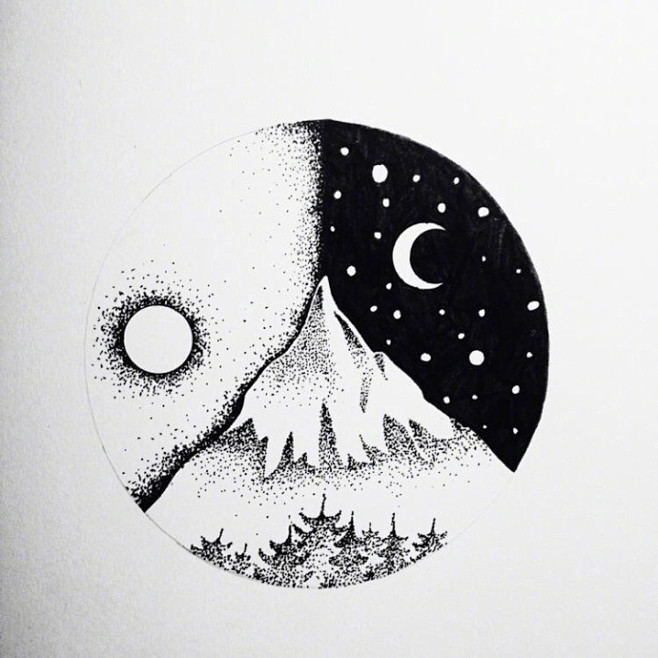 点线面拼成的一幅画~ ​​​​