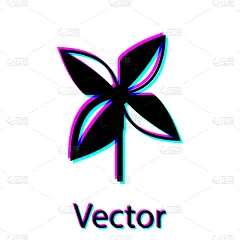 分离着色,黑色,纸风车,白色背景,计算机图标,白色,折纸工艺,愉悦,玩具,设计