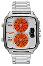 Free shipping and returns on DIESEL® 'SBA' Dual Movement Square Bracelet Watch, 45mm at Nordstrom.com. Two distinctive analog subdials and a unique digital display tell time on a durable, stainless-steel square dial watch designed with rugged, globe-trott