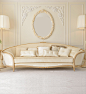 Luxury Italian Ivory Louis Reproduction Sofa : Luxury Italian Ivory Louis Reproduction Sofa, explore and discover beautiful cream and gold Italian reproduction sofas at Juliettes interiors.