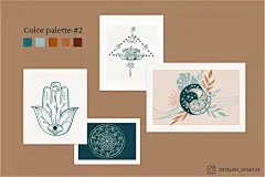 82830点击图片可下载抽象线性瑜伽曼陀罗装饰树叶花卉线稿插画背景设计素材AI失量图 (9)